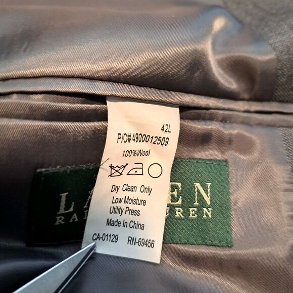 LAUREN RALPH LAUREN Men's Gray 100% WOOL Sport Coat Suit Jacket Blazer 42L - Picture 4 of 16